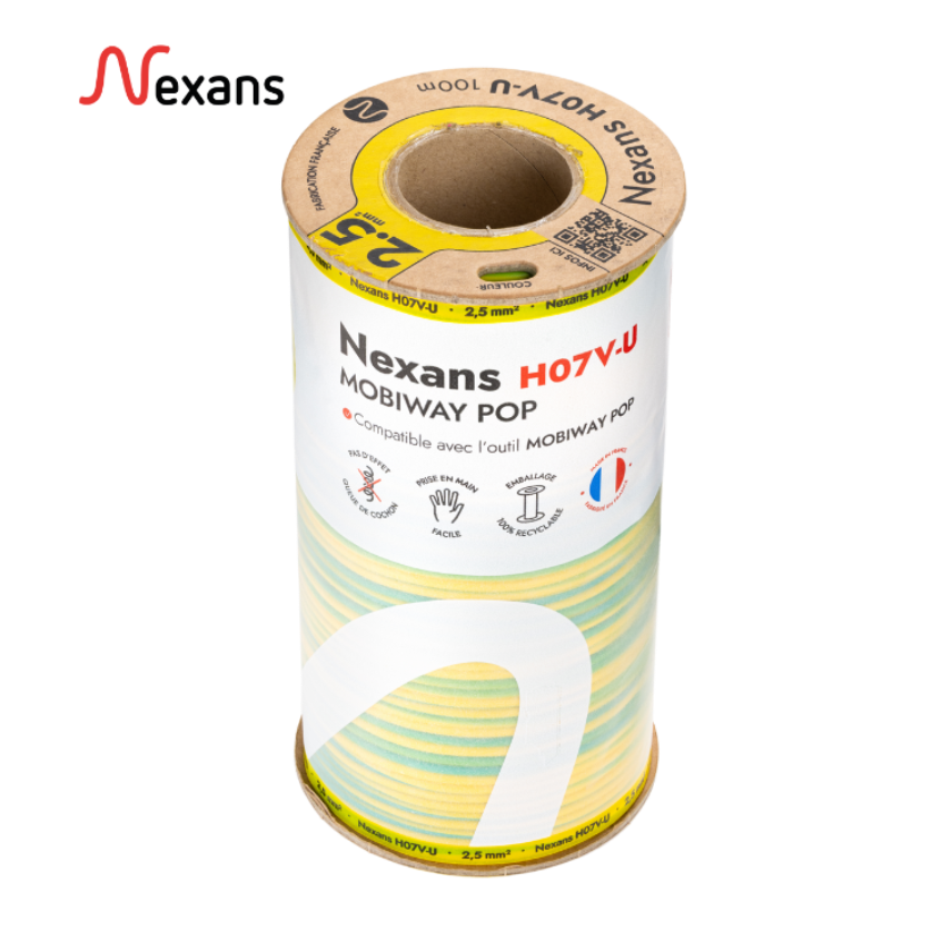 Nexans H07V-U MOBIWAY POP 1G2.5 verde/amarelo C100m