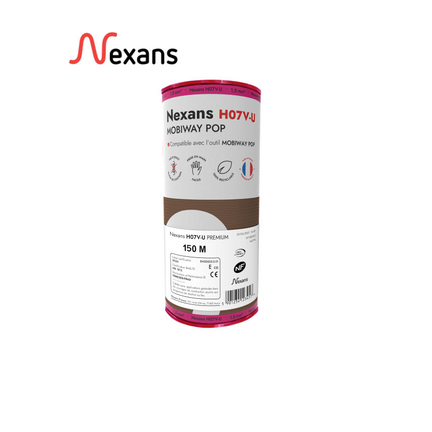 Nexans H07V-U POP PLASTIQUE 1.5 BR D150
